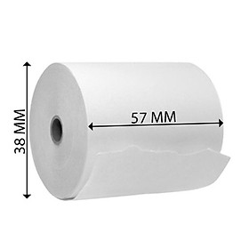 Giấy nhiệt in bill, in hóa đơn (thermal paper) TOPCASH khổ K57mm x 38mm dùng cho máy cà thẻ ngân hàng, máy in cầm tay, máy POS cầm tay - Hàng chính hãng