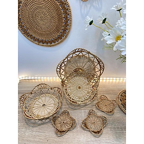 Mua Lót ly/đĩa treo tường decor hình hoa độc đáo - hàng thủ công mỹ nghệ cao cấp Bemiao Shop