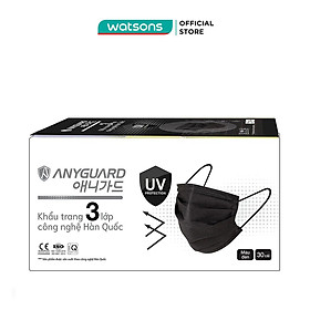 Khẩu Trang Y Tế Anyguard 3 Lớp Công Nghệ Hàn Quốc Màu Đen 30 Cái Hộp