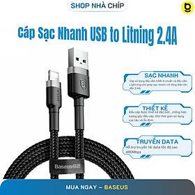Mua Cáp sạc nhanh 2.4A Baseus Cafule dây bện chống gập đồng bộ data nhanh chóng dành cho iPhone dài 100CM ( nhiều màu ) - Hàng chính hãng