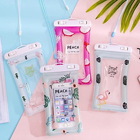 Mua  COMBO 4 CÁI  Túi đựng điện thoại thông minh thông dụng không thấm nước trong suốt họa tiết hoạt hình đáng yêu thích hợp để đi bơi  đi biển  chèo thuyền kayak  du lịch (CÓ DÂY ĐEO CỔ)
