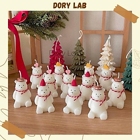 Nến Thơm Gấu Trắng Mix Topping Handmade, Phụ Kiện Decor, Quà Tặng - Dory Lab