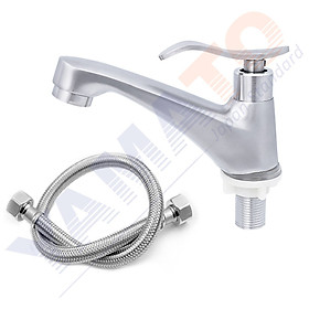 Mua Vòi lavabo lạnh | vòi chậu rửa mặt lạnh | vòi lavabo lạnh chuẩn inox 304 dùng cho bồn rửa mặt nhà tắm  vòi nước Yamato YLVI02- kèm dây cấp nước