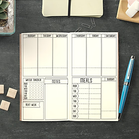 Sổ tay planner "Làm ăn không quên sức khỏe" bìa cứng 21x11
