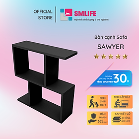 Bàn gỗ cạnh Sofa hiện đại SMLIFE Sawyer  | Gỗ MDF dày 17mm chống ẩm | D55xR20xC55cm - Màu