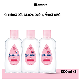Combo 3 Chai Dầu Mát Xa Johnson's Baby Oil 200ml