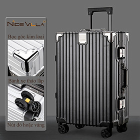Vali Khung Nhôm Vân Nhám Chống Trầy Xước NiceVilla Size 20inch-24inch-29inch