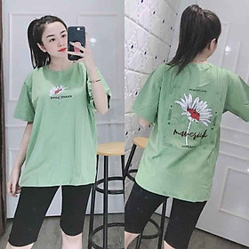 Đồ bộ mặc ở nhà nữ - đồ bộ lửng nữ quần đen áo màu in hình hoa cúc siêu hot thun cotton loại 1 mát mịn size từ 40-63kg