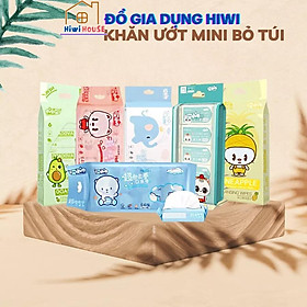 Bịch 8 Gói Khăn Ướt, Giấy Ướt Mini Bỏ Túi Hoạt Hình Dễ Thương Tiện Lợi Nội Địa Trung