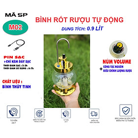 bình rót ruou điện tử thủy tinh  cao cấp 0.9lit