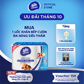 Khăn giấy bếp đa năng siêu thấm Vinda Deluxe (6 Cuộn)