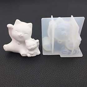 Silicone Cat Shape Clay Resin Casting Mold DIY Home Ornament Craft Mould