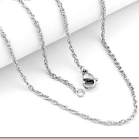 Dây chuyền bạc nữ kiểu lụa xoắn tròn độ dài 45cm chất liệu bạc 925 không xi mạ trang sức Bạc Quang Thản