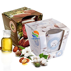 Combo 2 ly nến thơm tinh dầu Bartek Wellness & Beauty 115g - hương hoa bông, nến trang trí, thơm phòng, thư giãn, hỗ trợ khử mùi