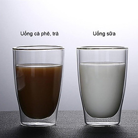 Mua CỐC - LY THỦY TINH 2 LỚP CÁCH NHIỆT  GIỮ NHIỆT UỐNG TRÀ  SỮA  CAFE 380ML