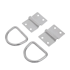 2Pcs 316 Stainless Steel D Ring Rope Chain Strap Tie Down Loop Boat Trailer