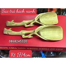Mua Thìa súc trà ( chè ) bằng gỗ bách xanh thơm nức kt 17×4cm