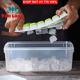 Mua 2 Khay làm đá silicon chống dính 14 ô có nắp đậy