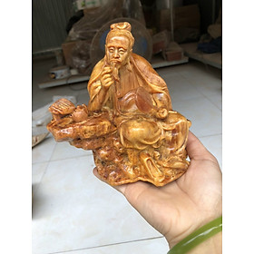 Mua Tượng ông thần trà bằng gỗ huyết long mọng dầu  kt 15×15×9cm
