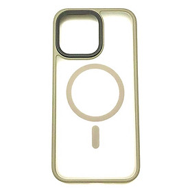 Ốp lưng cho iPhone 15 Pro Max Mag Safe Shock nhám viền màu chống sốc (Chống vân tay)