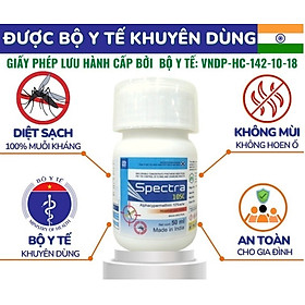 (Ko mùi- Nhập Ấn Độ) Combo 02 chai Thuốc Diệt Muỗi SPECTRA 10SC chai 50ml - diệt muỗi, kiến, gián.. . tồn lưu 2-3 tháng