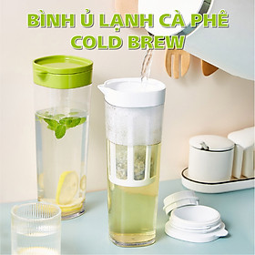 Bình Ủ lạnh cà phê COLD BREW, Phin Pha Cà Phê 1100ml Đa Năng, Tiện Lợi
