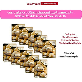 Mặt nạ chiết xuất từ khoai tây 3W CLINIC FRESH POTATO MASK SHEET 10 miếng/hộp