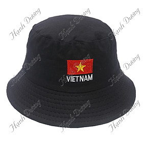 Nón bucket vành nhỏ nam nữ thêu lá cờ Việt Nam - Hạnh Dương