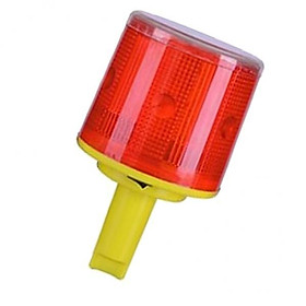 2X Solar LED Round Caution Warning Light Lamp Traffic Alarm Flash Light C