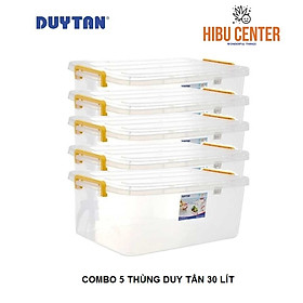 Combo 5 Thùng chữ nhật Duy Tân 30 lít No.H117 ( 57 x 38 x 21 cm ) - Thùng Trong Suốt