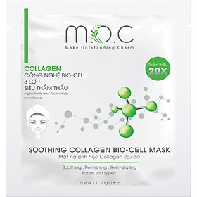 Miếng Mặt Nạ Collagen Dịu Da M.O.C - Nuôi da bóng khỏe, căng mượt & săn chắc. Lý tưởng cho da mụn, da nhiễm Corticoid, da khô, da sau phi/lăn kim