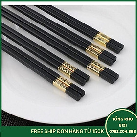 Mua Bộ 10 Đôi Đũa Mạ Vàng  Đũa Hợp Kim Chống Mốc - Free Ship Toàn Quốc