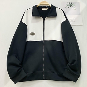 Áo Khoác Jacket PALY Form Rộng Phối Dây Kéo Vải Nỉ Bông Phong Cách Ulzzang Unisex