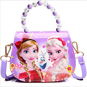 Hình ảnh Túi xách đeo vai dây ngọc cho bé gái. Túi đeo vai cho bé  in hình công chúa ELSA và ANA dễ thương. Hàng cao cấp, nhập khẩu từ Quảng Châu. Cực kỳ đáng yêu, nhí nhảnh, sang chảnh. Công chúa Elsa và Ana