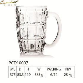 Mua Bộ 6 Ly Thủy Tinh Uống Bia Có Quai PCD10007 375ML -  hàng đẹp