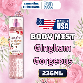 Hình ảnh Body Mist Bath And Body Works Nam Nữ Chính Hãng Gingham Gorgeous, Xịt Thơm Body Toàn Thân Hương Nước Hoa 236ml