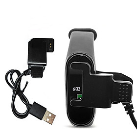 Cáp sạc USB đa năng dạng kẹp 2 chấu / 2 chân / 2 pin 3mm cho đồng hồ và vòng đeo tay thông minh Xiaomi Miband 4 / T500 / T500 Plus / T500s / T600 / T600s / FK78 / FK88 / X6 / X7 / X8 / F18 / T5s / W4 / I5 / B57 / D28 Smartwatch