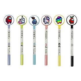 Set 3 Bút bi nước đầu tròn ảnh 2 mặt Among Us