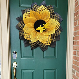 Bee Flower Wreath Garland Summer Front Door Hanging Pendant Decoration