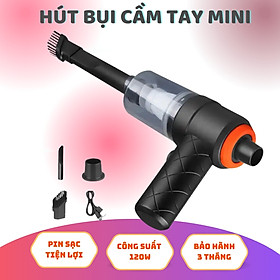 Máy Hút Bụi Cầm Tay Mini Không Dây 6000Mpa Siêu Tiện Lợi, Hút Bụi Xe Ô Tô, Giường Nệm, Hút Lông Chó Mèo Đa Chức Năng