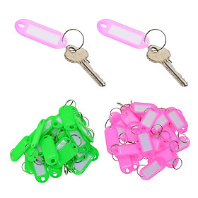 Cost-Effective Key Tags Plastic Tags Alloy Rings For Id Tags Card Fob Label Car Identity 100pcs Green +Pink
