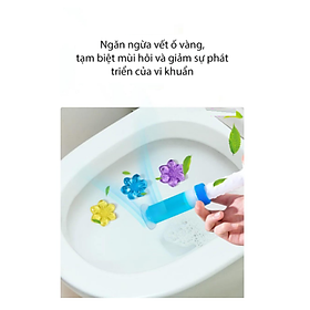 Gel thơm khử mùi diệt khuẩn toilet, Gel dính bồn cầu làm sạch lavabo dạng thạch hình bông hoa có 6 mùi thơm - Hương cam