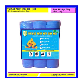 Mua Set 1 Kí Bao Rác Tự Hủy Sinh Học - Phân Hủy Sinh Học - Dạng Cuộn - 4 Size - MÀU XANH BIỂN/ Set 1 Kilograms Of Bio-degradable Trash Bags - In Rolls - 4 Sizes - COLOR BLUE