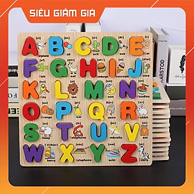 Hình ảnh Bảng Chữ Cái Song Ngữ  HCM  Đồ Chơi Gỗ  Bảng Chữ Cái Nổi In Hoa Song Ngữ Bằng Gỗ Giúp Bé Học Tiếng Anh