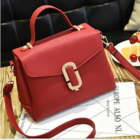 Túi nữ thời trang phong cách sang trọng 208084 (đỏ) tặng túi đựng bút tiện lợi