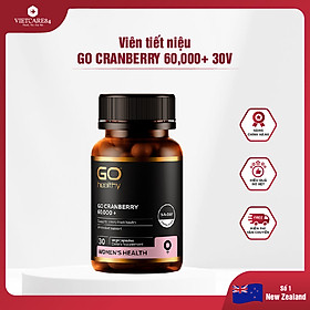 Viên uống viêm đường tiết niệu nhập khẩu chính hãng New Zealand GO CRANBERRY 60000+ (30 viên) hỗ trợ điều trị viêm đường tiết niệu, viêm phụ khoa, giảm tiểu buốt, tiểu dắt, tiểu đêm, khó đi tiểu