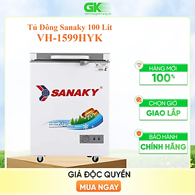 Tủ Đông Kính Cường Lực Sanaky VH-1599HYK (100L) - Xám - Hàng Chính Hãng - Chỉ Giao tại HCM