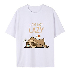 Áo Thun Unisex Tay Lỡ Form Rộng Freesize In Hình I am not LAZY