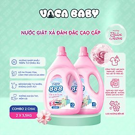 Combo 2 Chai Nước Giặt Xả 888 Hương Phấn Thơm Cao Cấp 3.5kg/chai