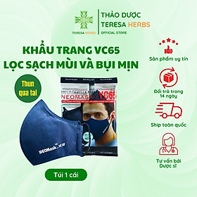 Combo 10 Mặt Nạ - Khẩu trang than hoạt tính NeoVision NeoMask VC65 đạt chuẩn N95(Thun Qua Tai) - Chống bụi siêu mịn PM2.5, lọc khuẩn BFE 95% (Được cấp bởi Nelson Lab), kháng khuẩn, chống giọt bắn có thể giặt tái sử dụng nhiều lần - Xanh đậm